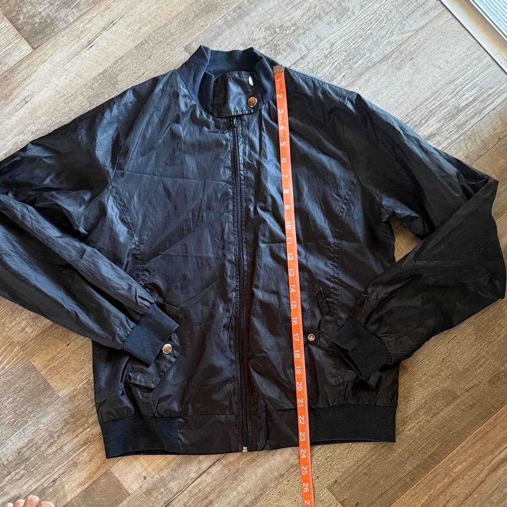 Men's Black Lightweight Zipper Bomber Jacket size 4 - Picture 7 of 9